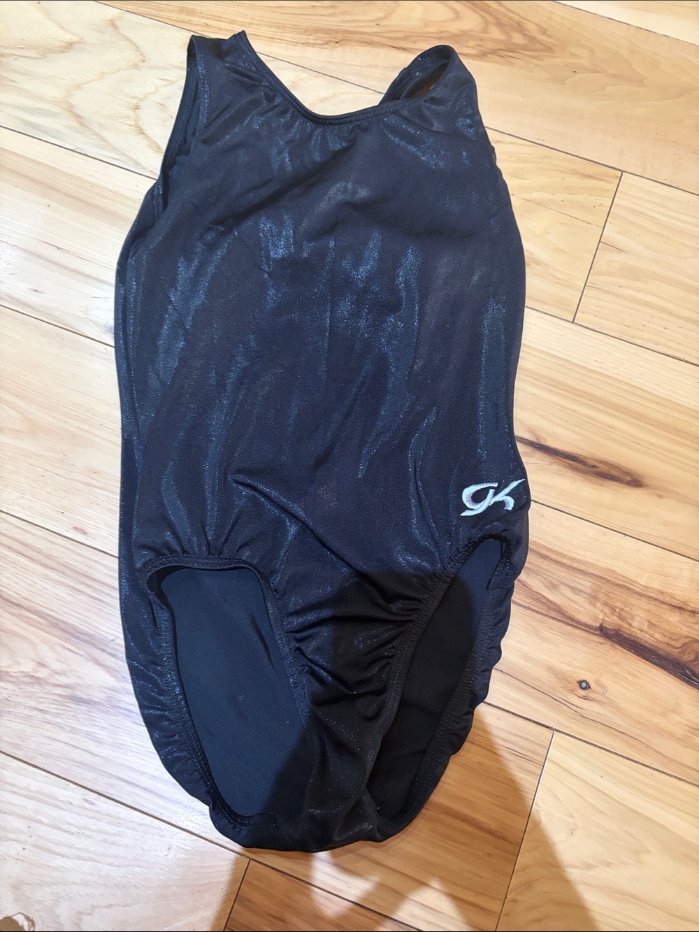 GK Black Shiny Gymnastics Leotard
